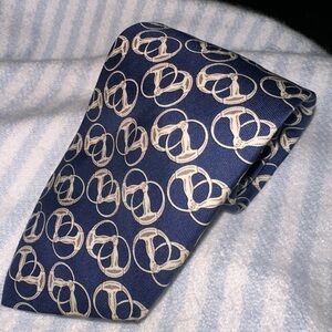 Hermes Neck Tie in Navy 100% Silk Made in France